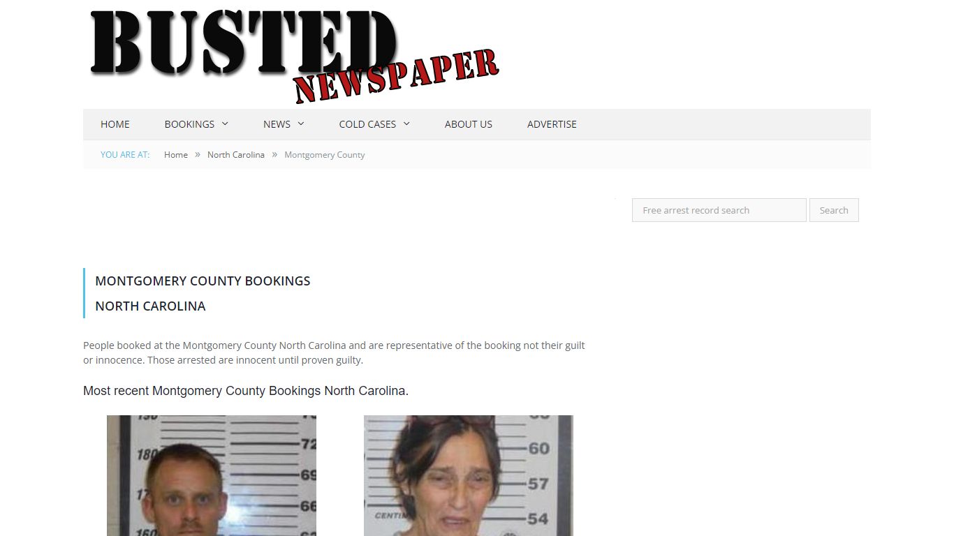 Montgomery County, NC Mugshots - BUSTEDNEWSPAPER.COM