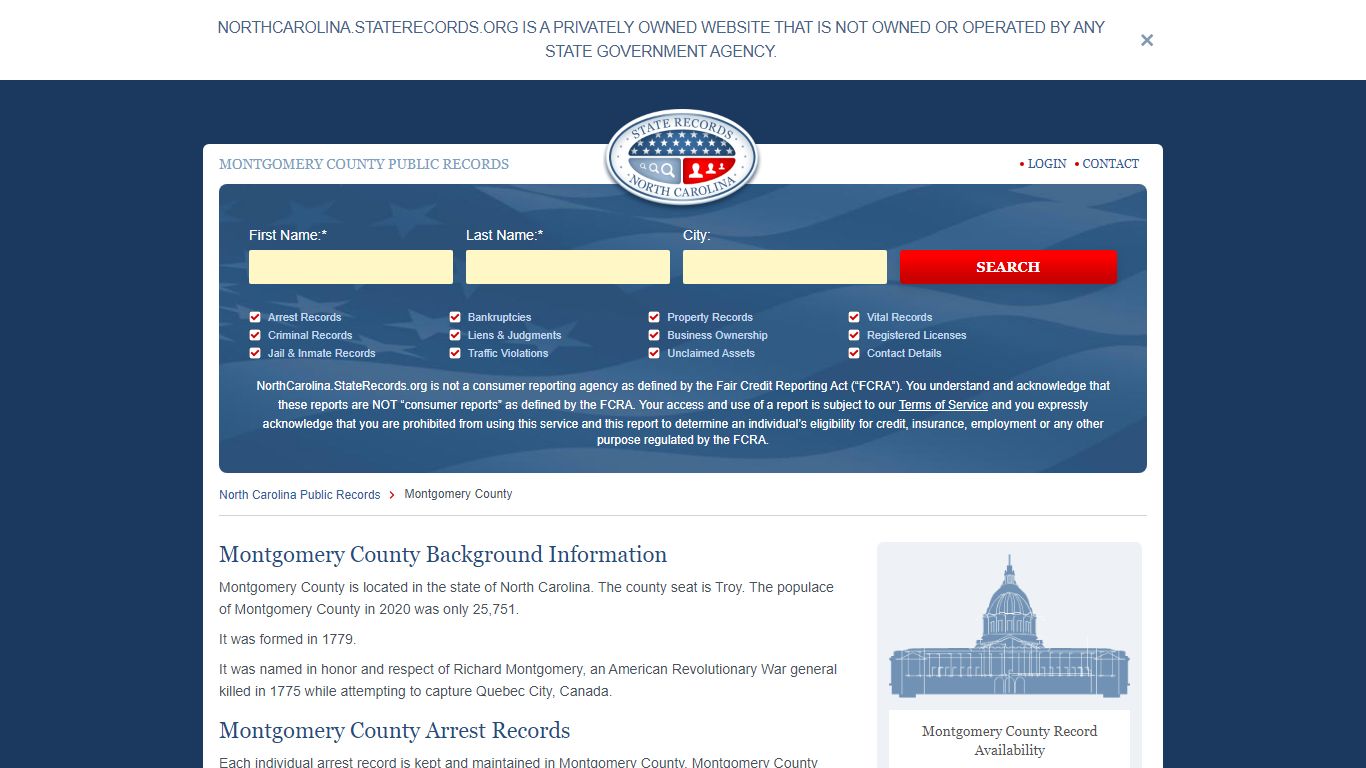 Montgomery County Arrest, Court, and Public Records | StateRecords.org